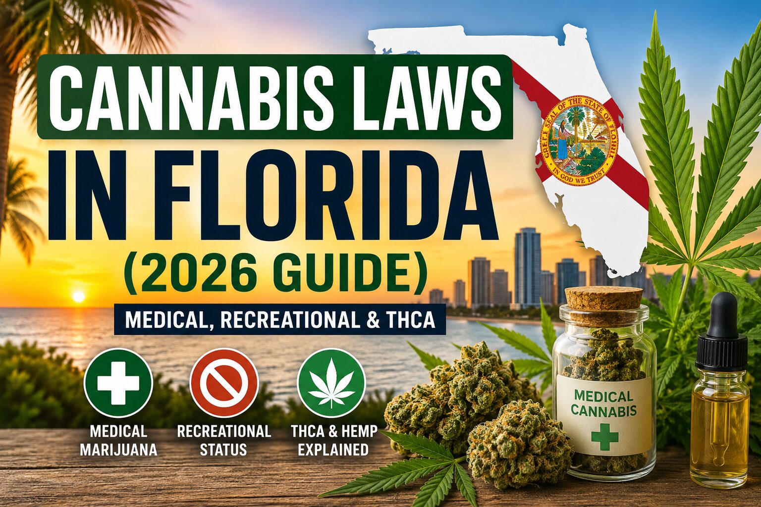 Cannabis laws in Florida 2026 guide covering medical marijuana, recreational cannabis, and THCA hemp laws